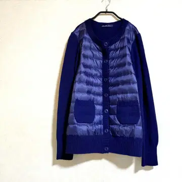 여성용 LL 울 니트 x 다운 자켓 가디건