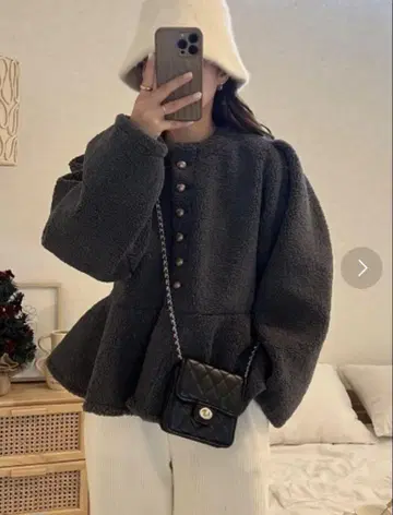 보아 페플럼 자켓 그레이