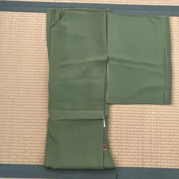 이로무지 기모노 올리브 그린 하나이 유키코 새상품급