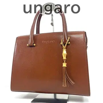 새상품급 ungaro 웅가로 핸드백 가죽 브라운 태슬 포함