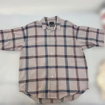 BEAMS 반팔 체크 셔츠 M