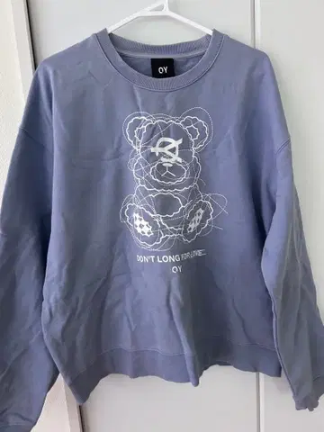 OY 그레이 곰 자수 트레이닝복