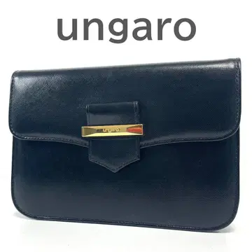 ungaro 웅가로 클러치백 가죽 블랙 골드 금장 장식