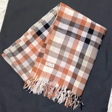 [ 미사용급 ] 마가렛호웰 체크 무늬 스톨 오렌지 계열