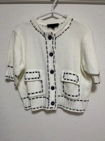 ZARA 아이보리 반팔 니트 가디건