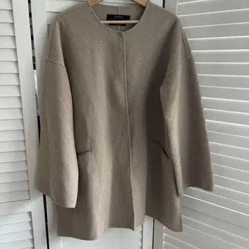 ZARA 그레이지 노카라 핸드메이드 자켓 울