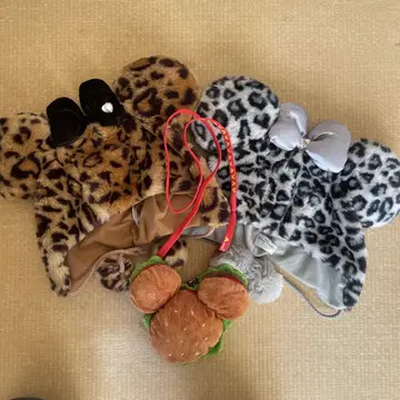 레오파드 무늬 팬캡 2개 햄버거 패스케이스 세트