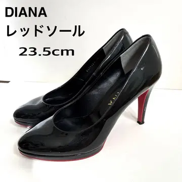 DIANA 다이애나 에나멜 플레인 펌프스 블랙 레드 밑창 라운드토
