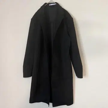 [새상품급] ZARA 체스터 코트 스웨이드 느낌 롱 기장 블랙 S