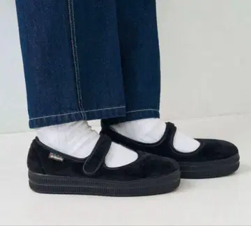 [알베로라] 새상품 벨크로 스트랩 메리 제인 플랫슈즈