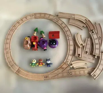 호빵맨 나무 완구 기차 SL만 호빵맨호 레트로 피규어 포함