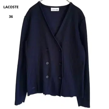 라코스테 여성용 니트 가디건 긴팔 네이비 36