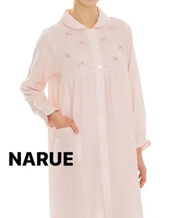 새상품 64570  핑크 더블 거즈 리본 원피스 룸웨어 파자마