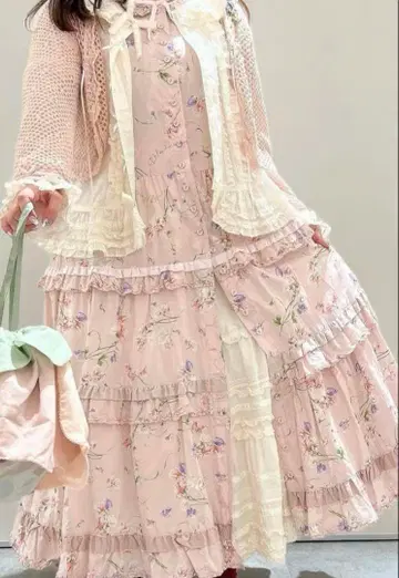 핑크하우스 스위트 피프 프린트 원피스 핑크