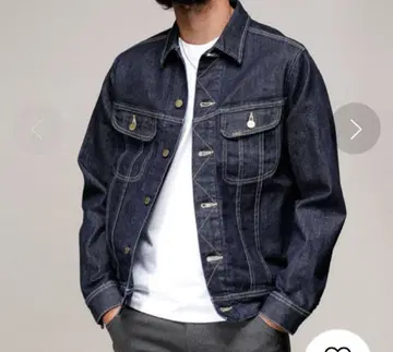 인디고 데님 자켓 골드 버튼