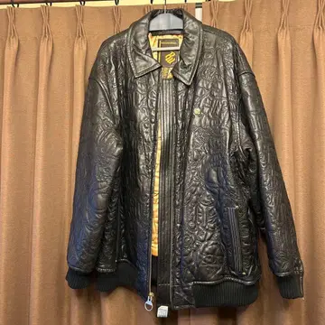 Rocawear 블랙 가죽 자켓 3XL 럭셔리 자수