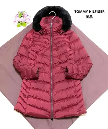 타미힐피거 다운 코트 여성용 롱 코트 후디드 코트