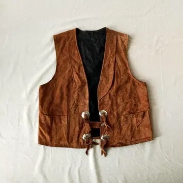 구제 의류 jookay 가죽 베스트 스웨이드 가죽 70s~ 바이커 웨스턴