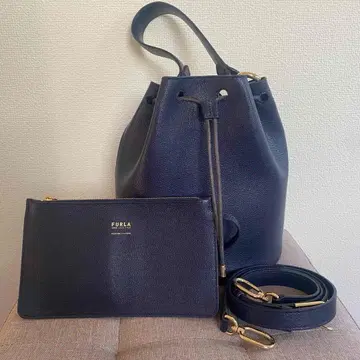 FURLA 훌라 핸드백 숄더백 파우치 포함 네이비