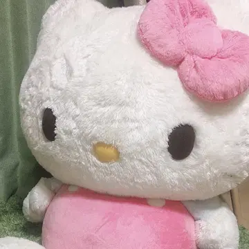 헬로키티 봉제 인형 빅 화이트 핑크