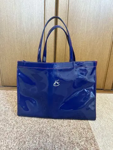키타무라 YOKOHAMA 네이비 토트백 비닐