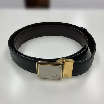 dunhill 천연 가죽 블랙 벨트