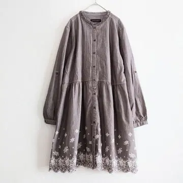 b 그린노트 자수 핀턱 꽃무늬 셔츠 원피스 이스트 보이