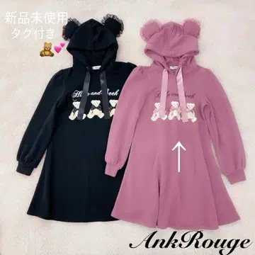 새상품 택 포함 ankrouge 곰돌이 후드티 원피스 곰돌이 귀 핑크