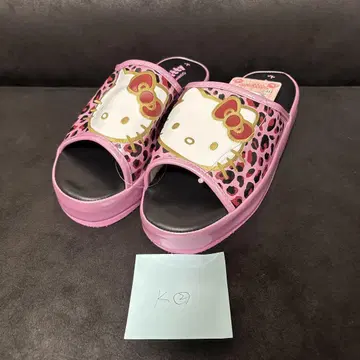 새상품 키티 건강 샌들 L 핑크 골드 표범 무늬 통굽 택 포함 K2
