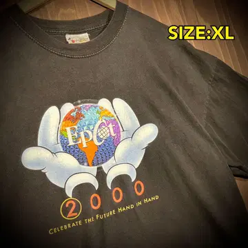 디즈니 Epcot 2000 셔츠 XL 미키 블랙