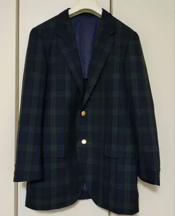 밴자켓 VAN JAC 체크 무늬 3B 블레이저 골드 버튼 남성용