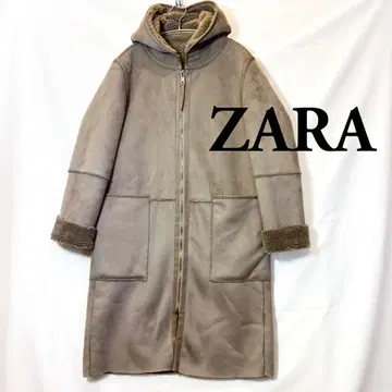 [ ZARA ] 페이크 스웨이드와 보아의 리버서블 코트 후드 부착