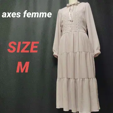 axes femme 엑시즈팜 롱 원피스 A라인 리본 M