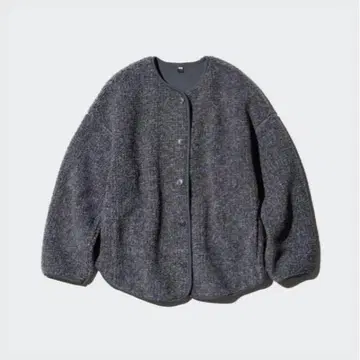 UNIQLO 보아 플리스 릴랙스 가디건 M 그레이