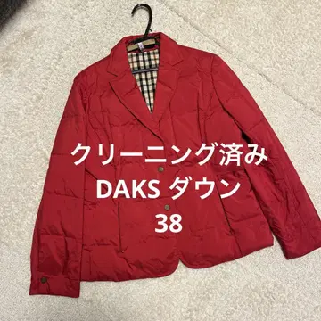 새상품급 클리닝 완료 DAKS 다운 자켓 38 레드 체크
