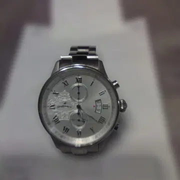 가격 인하 실버 쿼츠 손목시계 크로노그래프