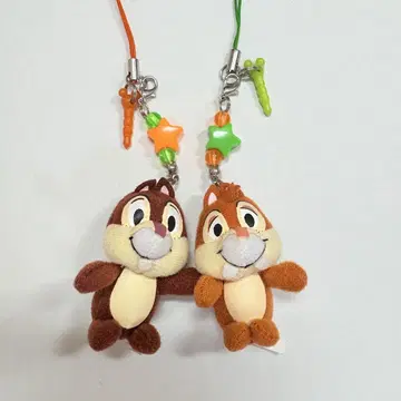 디즈니 칩과 데일 미니 봉제 인형 참 커플 세트