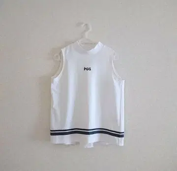 PGG 여성용 골프웨어 모크넥 백 플레어 슬리브리스