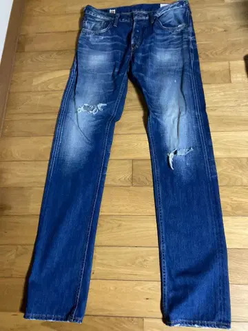 초레어 에비수 데미지 가공 데님 청바지 30 x 34