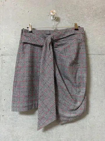 Isabel Marant 체크 무늬 랩 타이트 스커트