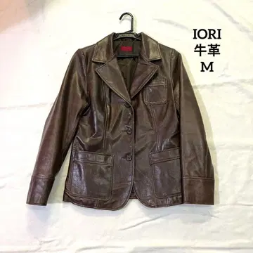 IORI M 사이즈 소가죽 브라운 싱글 브레스 레더 자켓
