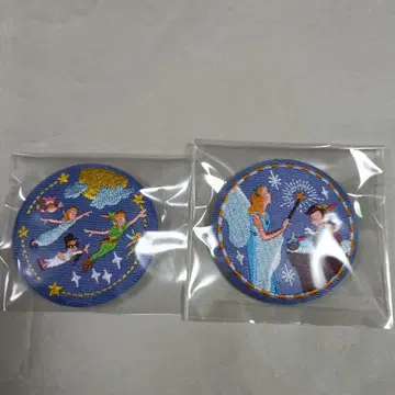 디즈니 자수 캔뱃지 피터 팬 피노키오 2개 세트