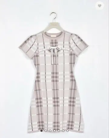 안미르 AnMILLE 빅 체크 니트 원피스