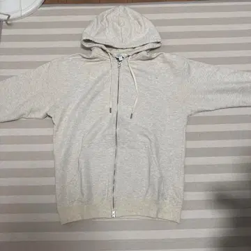 SUNSPEL 라이트 그레이 후드티 S 사이즈 더블 지퍼