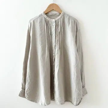 네스트로브 린넨 핀턱 셔츠 라이트 그레이