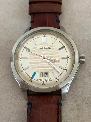 가격 인하 작동 폴스미스 남성용 QZ 손목시계 가죽 벨트, 비죠 오리지널