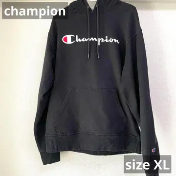 챔피온 챔피온 후드티 사이즈 XL 블랙 블랙 속기모