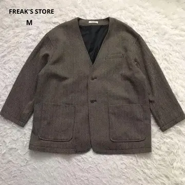 프릭스스토어 노카라 헤링본 트위드 자켓 M 사이즈