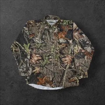 리얼트리 카모 MOSSY OAK 헌팅 셔츠 모시 오크 L 빈티지