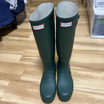 HUNTER 헌터 레인부츠 그린 사이즈 24.5cm